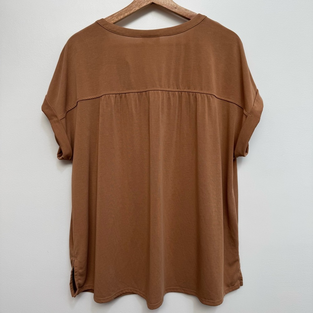 J. Jill Boxy Slinky Knit Blouse Top Women’s XL Neutral Travel Modal Blend Safari - Picture 6 of 11